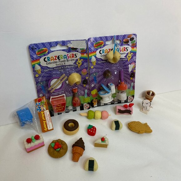 3/$20 - Kawaii Japanese Eraser Set - Cute Character School Stationery - Japan - Picture 2 of 3